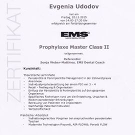  Fortbildungsdiplom, Prophylaxe Master Class-II